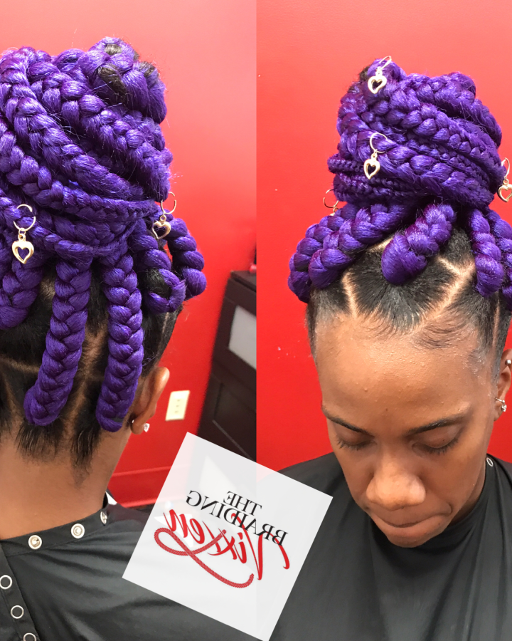 2024 Latest Lavender Braided Mohawk Hairstyles