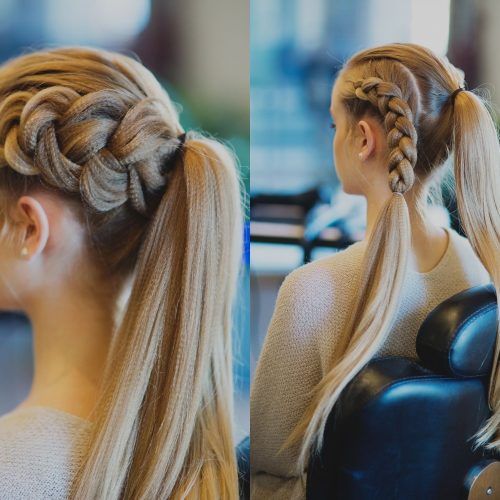 Ponytail And Lacy Braid Hairstyles (Photo 3 of 20)