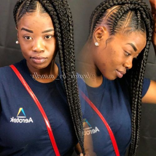 Chunky Black Ghana Braids Ponytail Hairstyles (Photo 18 of 20)