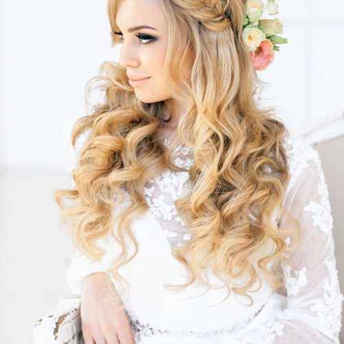 Curled Floral Prom Updos (Photo 10 of 20)