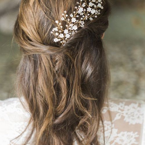 Pulled Back Layers Bridal Hairstyles With Headband (Photo 12 of 20)