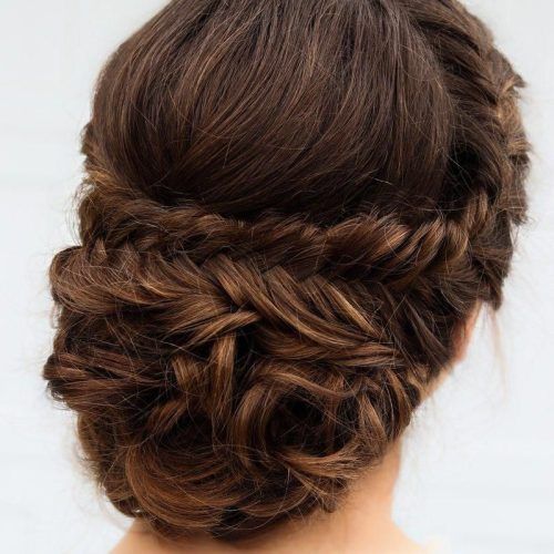 Brown Woven Updo Braid Hairstyles (Photo 13 of 20)