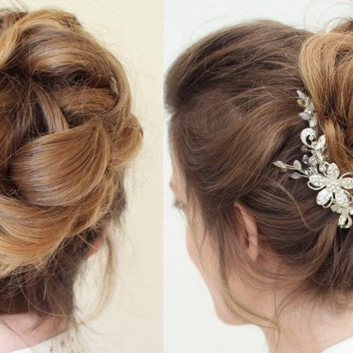 Large Bun Wedding Hairstyles With Messy Curls (Photo 3 of 20)