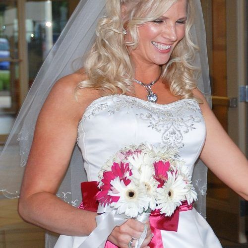 Blonde Half Up Bridal Hairstyles With Veil (Photo 8 of 20)