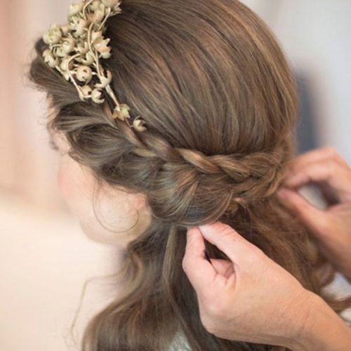 Double Braid Bridal Hairstyles With Fresh Flowers (Photo 9 of 20)