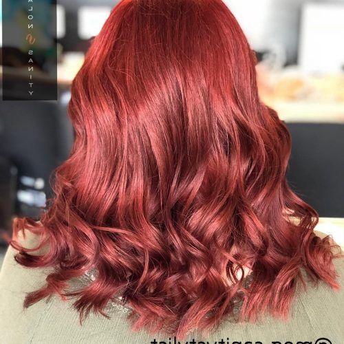 Bright Red Medium Hairstyles (Photo 3 of 20)