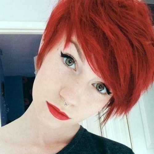 Bright Red Short Hairstyles (Photo 7 of 20)