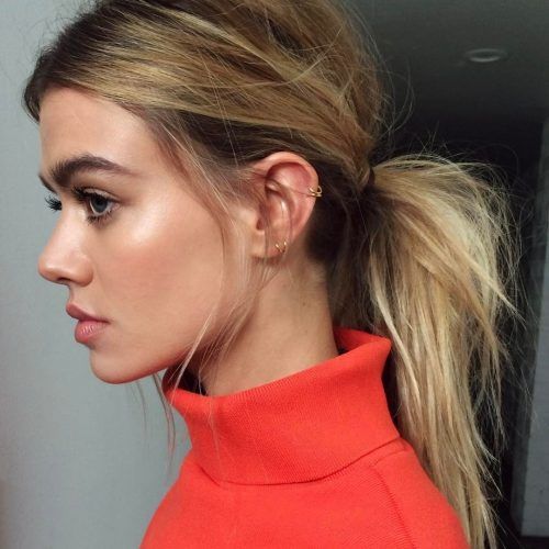 Lustrous Blonde Updo Ponytail Hairstyles (Photo 12 of 20)