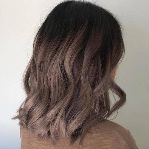 Brunette To Mauve Ombre Hairstyles For Long Wavy Bob (Photo 5 of 20)