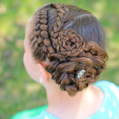 French Braids In Flower Buns (Photo 11 of 15)