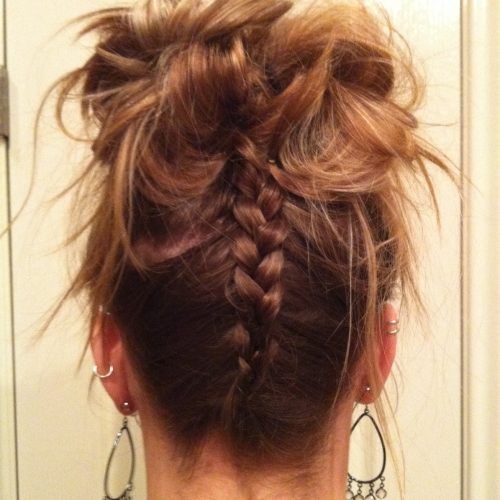 Messy Bun With French Braids (Photo 9 of 15)