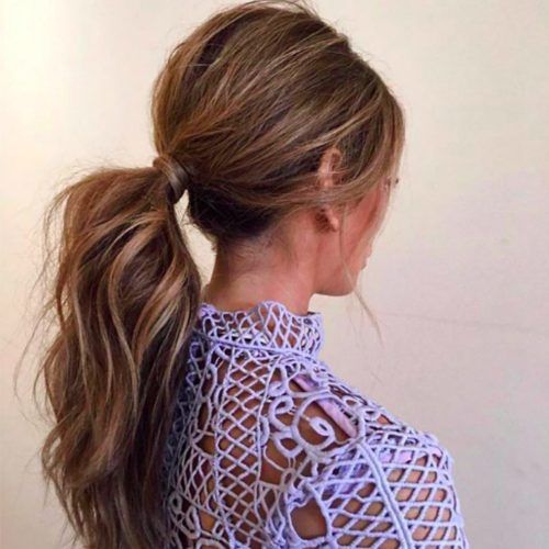 Messy Voluminous Ponytail Hairstyles With Textured Bangs (Photo 10 of 20)