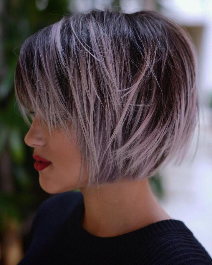 20 Ideas of Choppy Brown and Lavender Bob Hairstyles