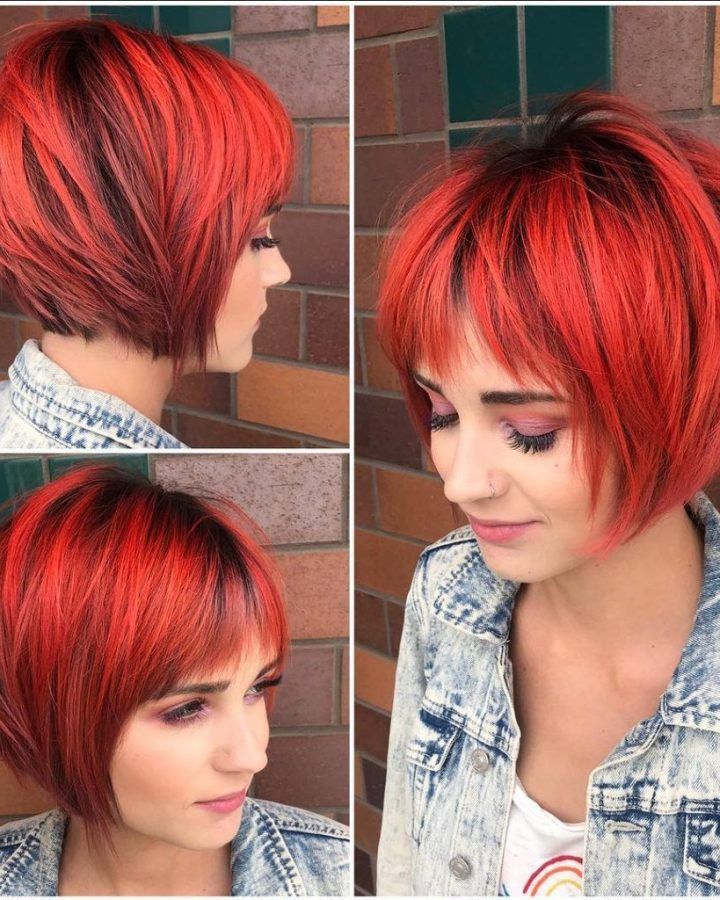20 Ideas of Black Choppy Pixie Hairstyles with Red Bangs