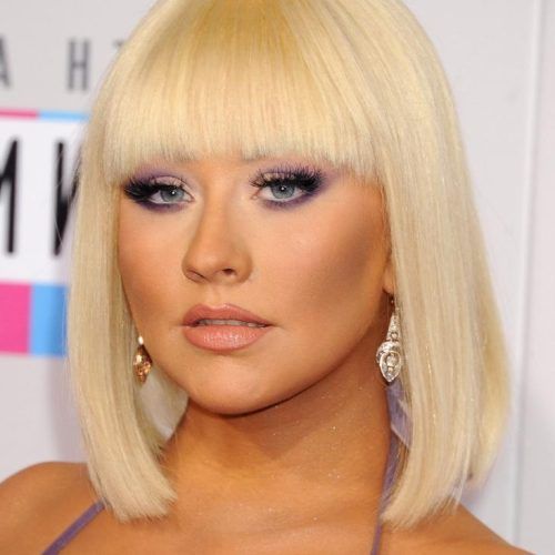 Christina Aguilera Shoulder Length Bob Hairstyles (Photo 1 of 15)