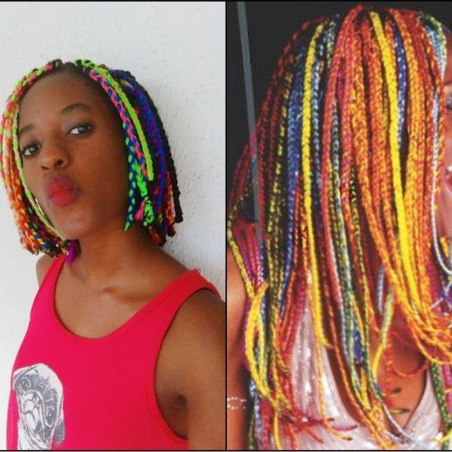 Multicolored Jumbo Braid Hairstyles (Photo 6 of 15)