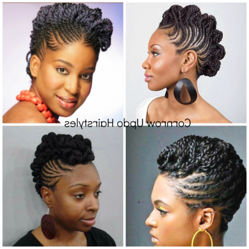 Updo Cornrows Hairstyles (Photo 12 of 15)