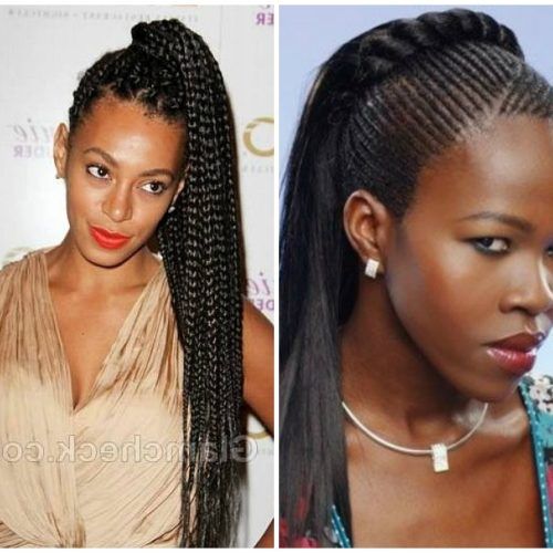 High Ponytail Hairstyles With Jumbo Cornrows (Photo 6 of 20)