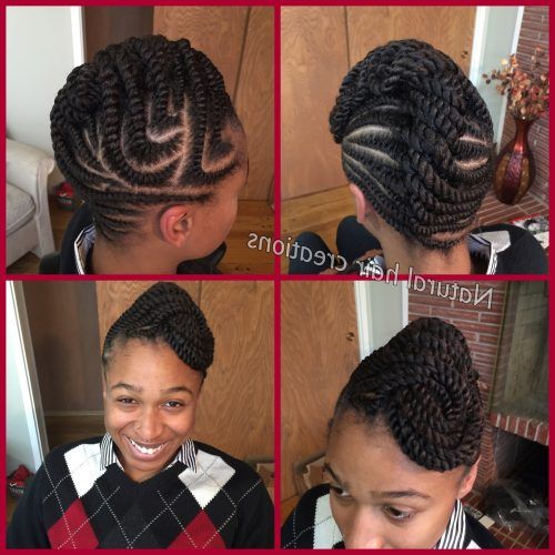 African Cornrows Updo Hairstyles (Photo 10 of 15)