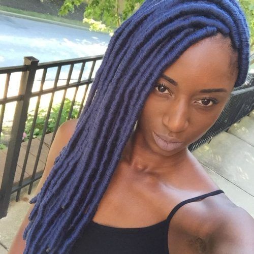 Blue Twisted Yarn Braid Hairstyles For Layered Twists (Photo 8 of 20)