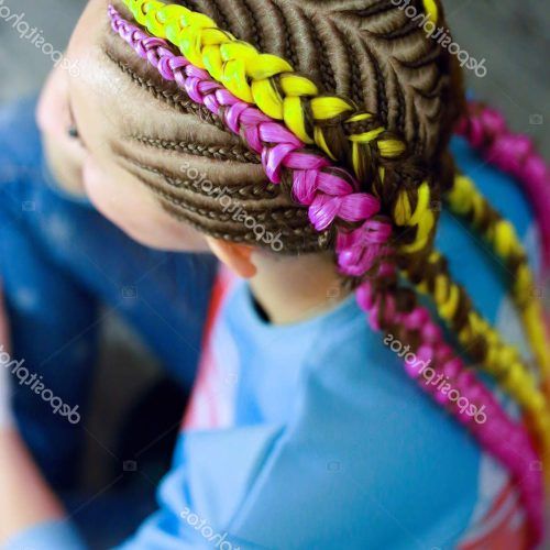 Thick Plaits And Narrow Cornrows Hairstyles (Photo 15 of 20)