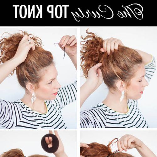 Messy Updo Hairstyles With Free Curly Ends (Photo 8 of 20)