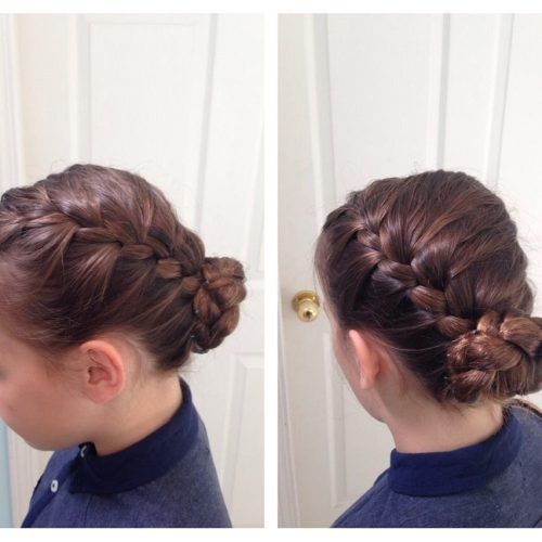 Low Braided Bun With A Side Braid (Photo 9 of 15)