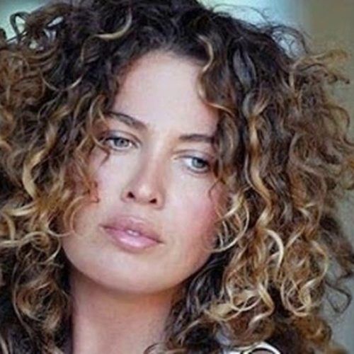 Brown Curly Hairstyles With Highlights (Photo 4 of 20)