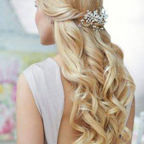 Half Up Half Down Curly Wedding Hairstyles (Photo 10 of 15)