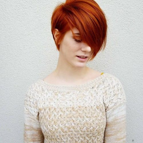 Asymmetrical Pixie Hairstyles With Pops Of Color (Photo 1 of 20)