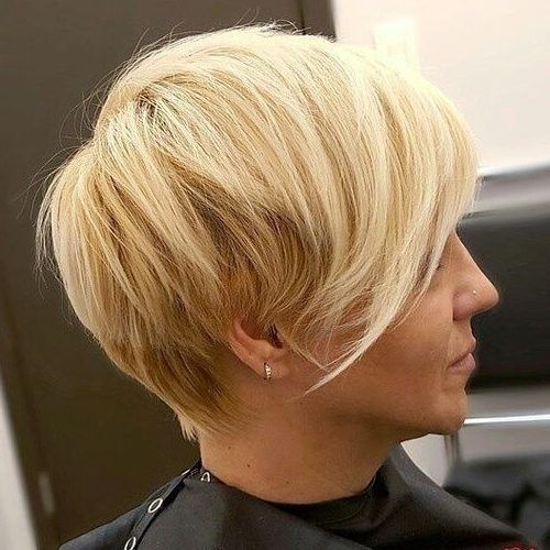 Blonde Pixie Haircuts With Short Angled Layers (Photo 2 of 15)