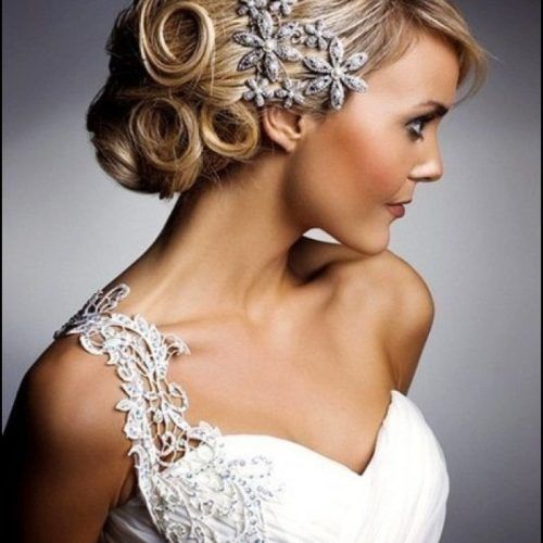 Crown Braid, Bouffant And Headpiece Bridal Hairstyles (Photo 11 of 20)