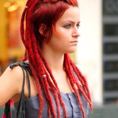 Vibrant Red Mohawk Updo Hairstyles (Photo 8 of 20)