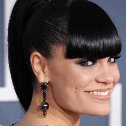 Low Black Ponytail Hairstyles With Bangs (Photo 12 of 20)