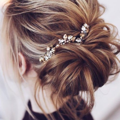 Messy Buns Updo Bridal Hairstyles (Photo 6 of 20)