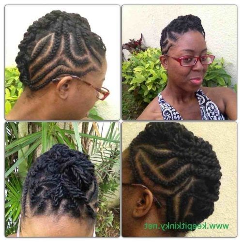 Natural Updo Cornrow Hairstyles (Photo 10 of 15)