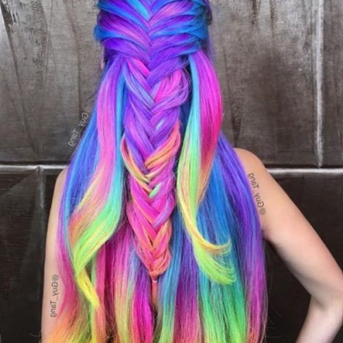 Pastel Rainbow-Colored Curls Hairstyles (Photo 18 of 20)