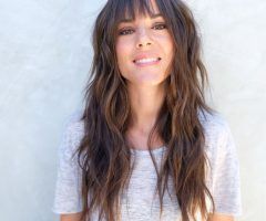 20 Best Ideas Razored Wavy Shag Haircuts with Light Bangs