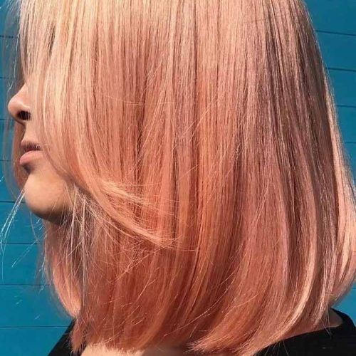 Rose Gold Blunt Lob Haircuts (Photo 1 of 20)