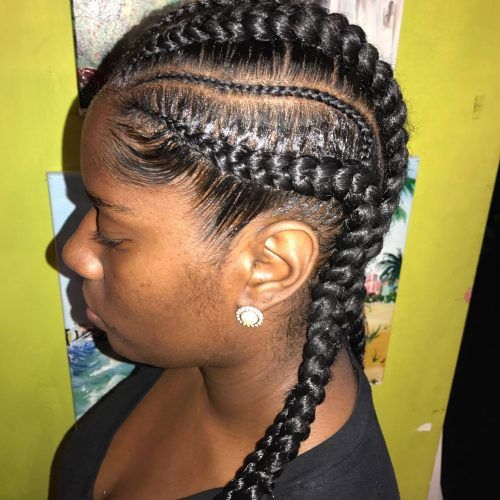Thin And Thick Cornrows Under Braid Hairstyles (Photo 7 of 20)