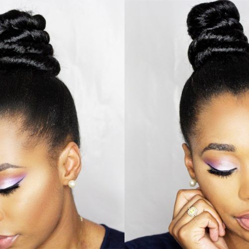 Top-Knot Ponytail Braids With Pink Extensions (Photo 13 of 15)