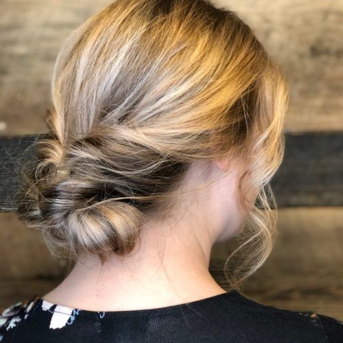 Twisted Updo With Blonde Highlights (Photo 15 of 15)