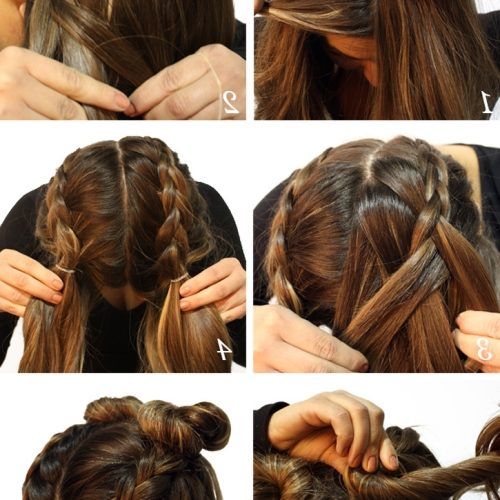 Upside Down Braids With Double Buns (Photo 9 of 15)