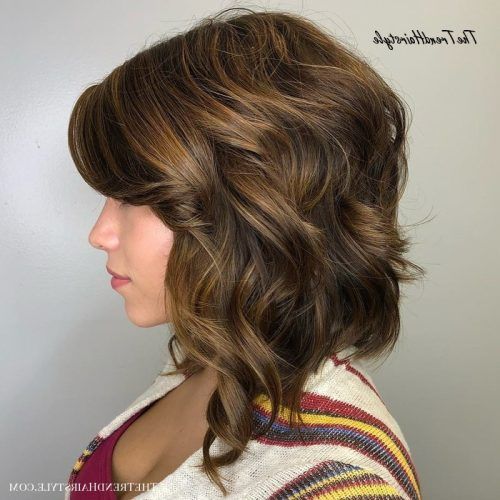Wavy Hairstyles With Side Swept Wavy Bangs (Photo 15 of 20)