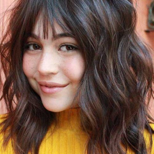 Shag Hairstyles With Messy Wavy Bangs (Photo 8 of 20)