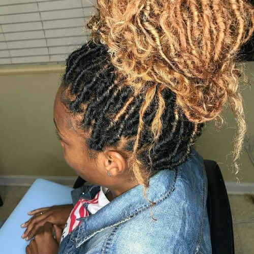 Blonde Faux Locs Hairstyles With Braided Crown (Photo 7 of 20)