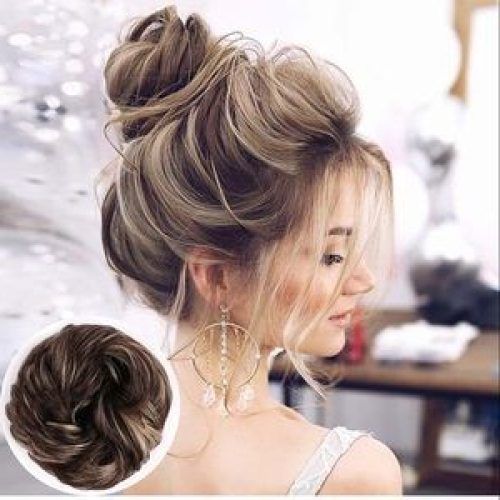 Messy Chignon With Highlights (Photo 10 of 15)