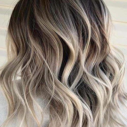 Blonde Waves Haircuts With Dark Roots (Photo 8 of 20)