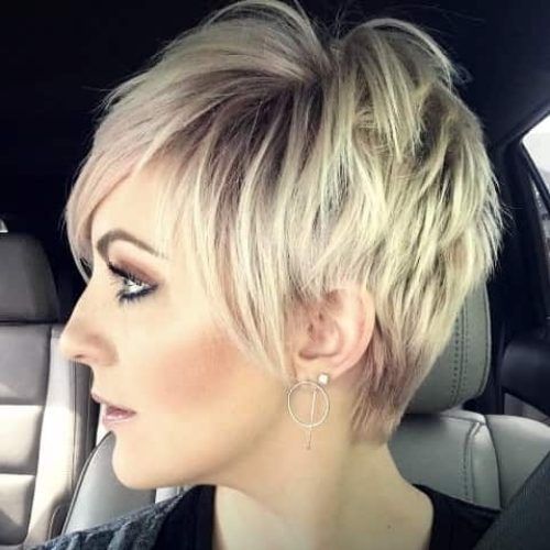 Disconnected Blonde Balayage Pixie Haircuts (Photo 2 of 15)