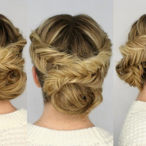 French Braid Crown And Bun Updo (Photo 10 of 15)